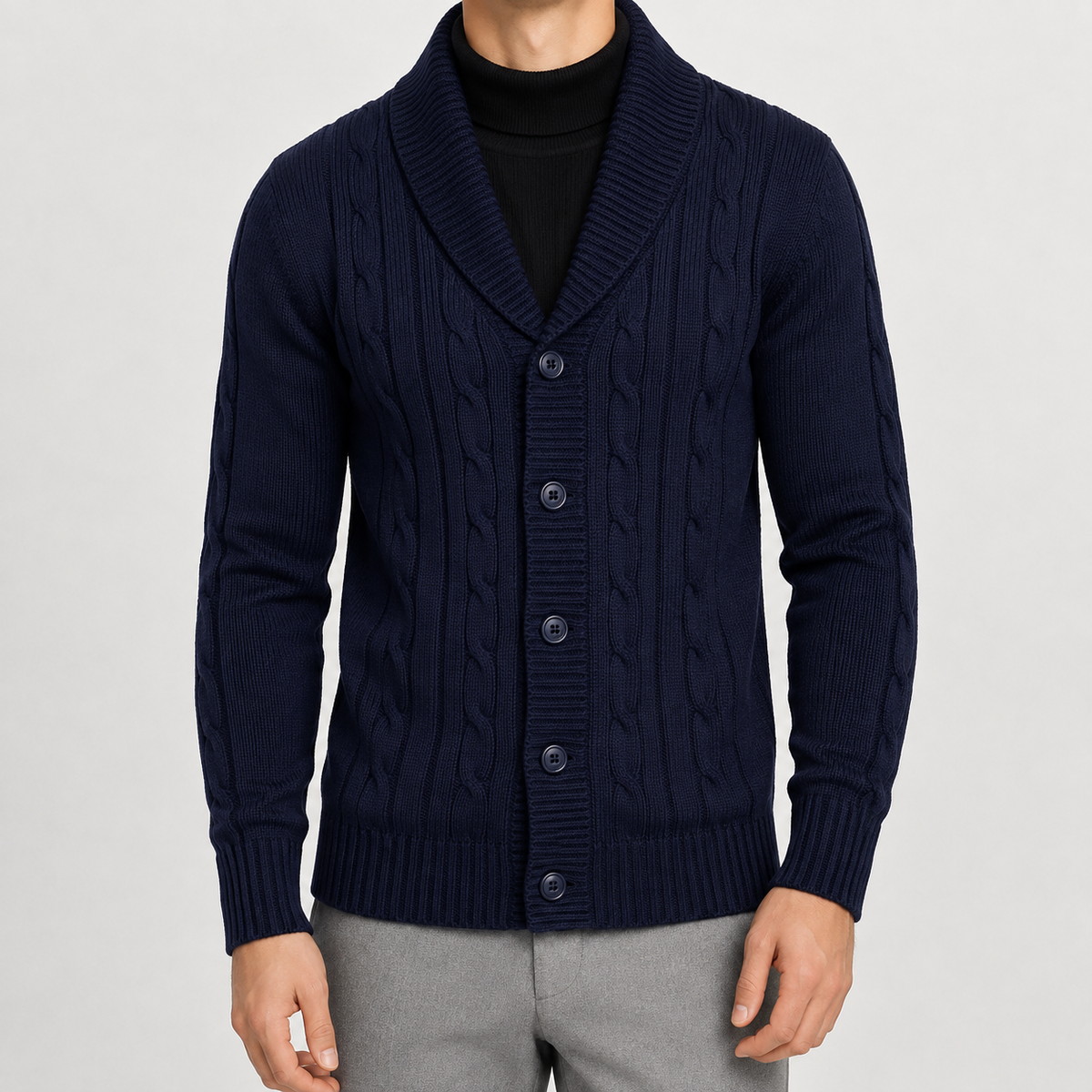 Herren Strickjacke Winter Warm mit Strickoptik und Leichtem Tragegefühl
