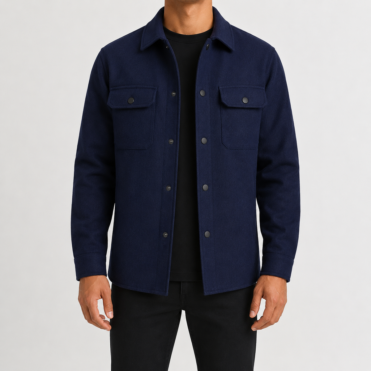 Heren Overshirt met Knopenlijst