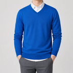 Herren Pullover mit V Ausschnitt Leicht und Klassisch