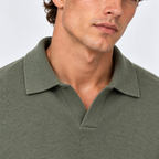 Herren Strickpolopullover mit offenem Kragen