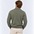 Herren Strickpolopullover mit offenem Kragen