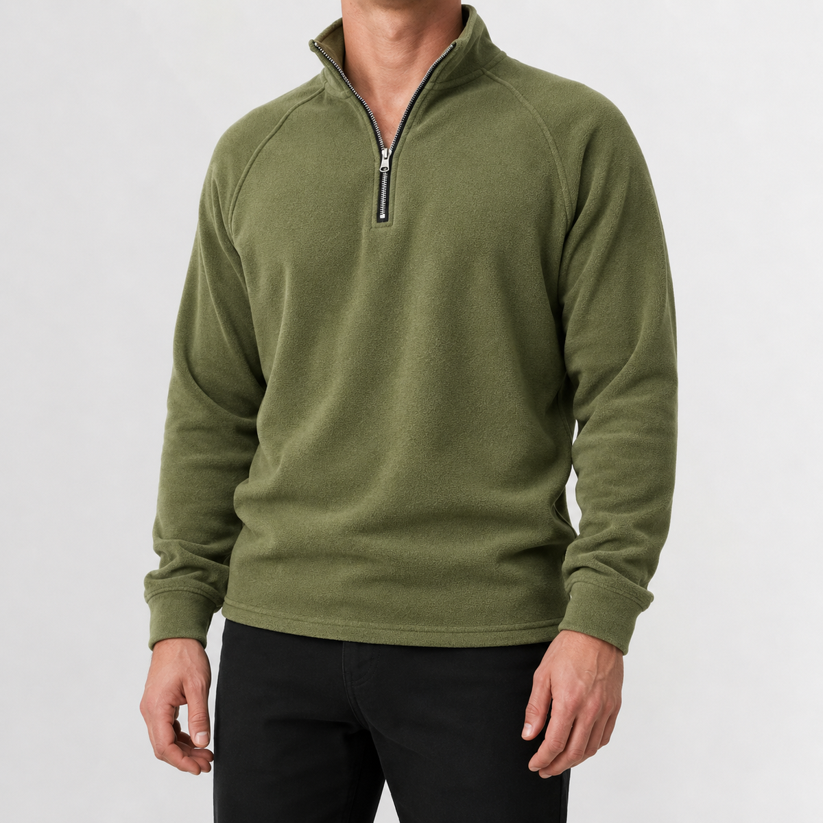 Herren Fleece-Pullover mit 1/4-Reißverschluss