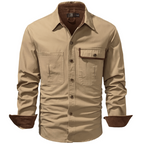 Heren katoenen overshirt met borstzakken