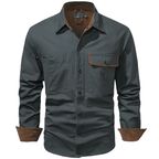 Heren katoenen overshirt met borstzakken