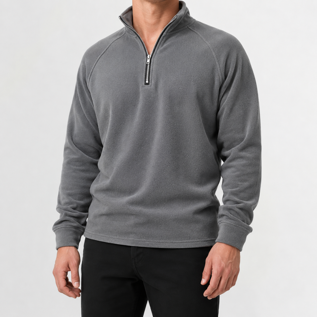Herren Fleece-Pullover mit 1/4-Reißverschluss