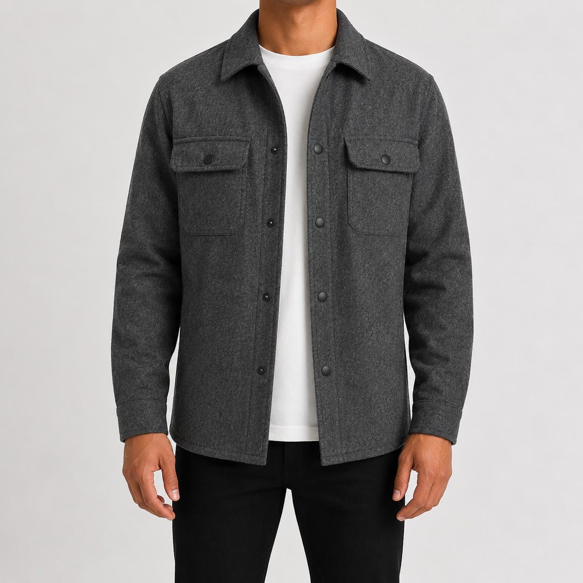 Heren Overshirt met Knopenlijst