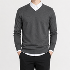 Herren Pullover mit V Ausschnitt Leicht und Klassisch