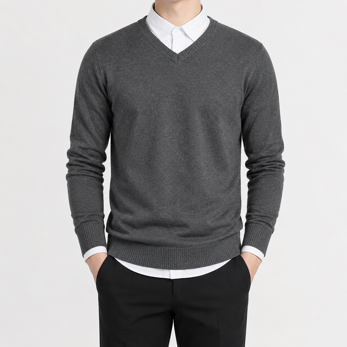 Herren Pullover mit V Ausschnitt Leicht und Klassisch