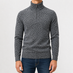 Pull en peluche pour homme avec fermeture éclair quart