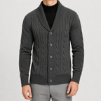 Cardigan homme d'hiver chaud avec aspect tricoté et sensation de légèreté