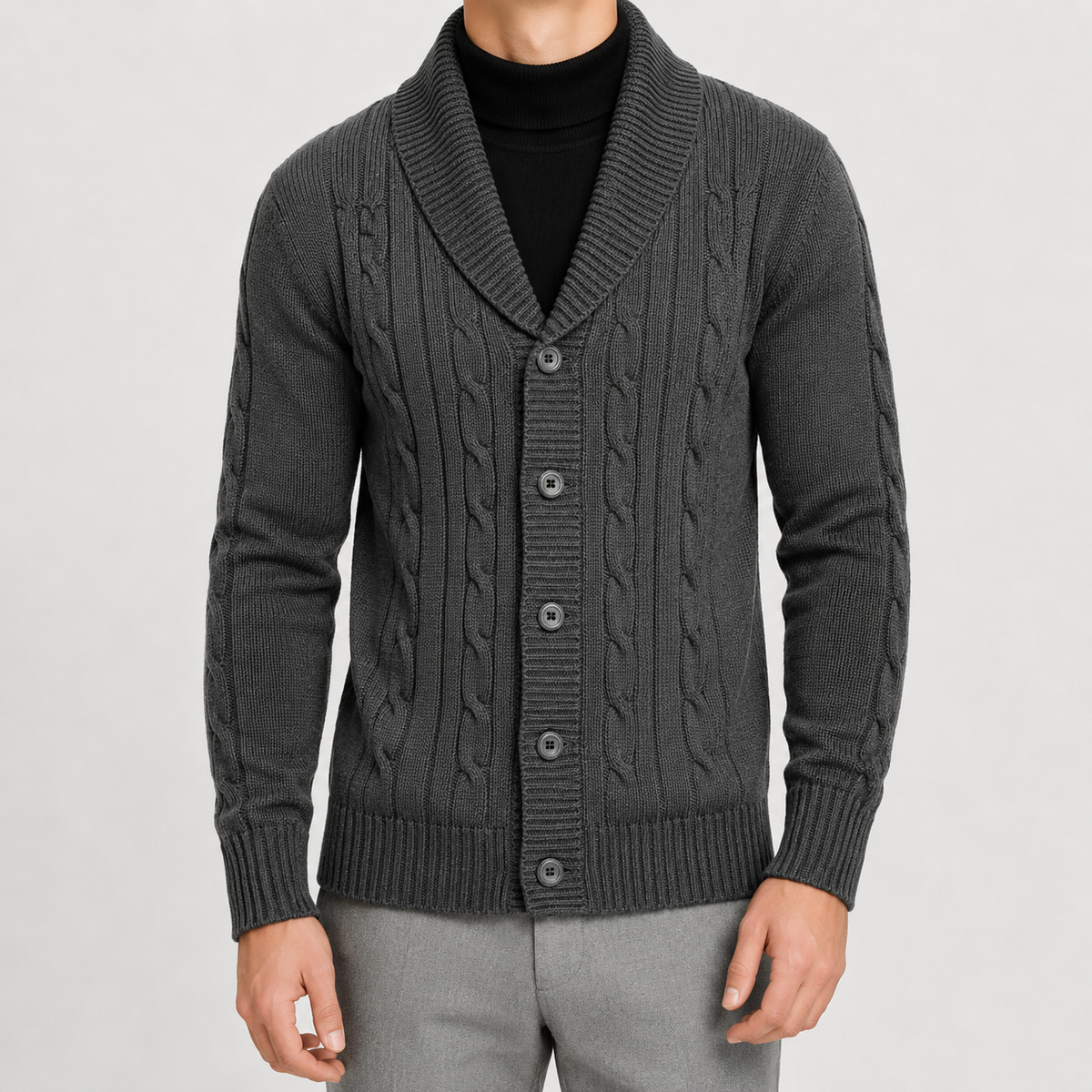 Herren Strickjacke Winter Warm mit Strickoptik und Leichtem Tragegefühl