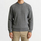 Pull en tricot pour homme avec motif torsadé