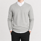 Herren Pullover mit V Ausschnitt Leicht und Klassisch