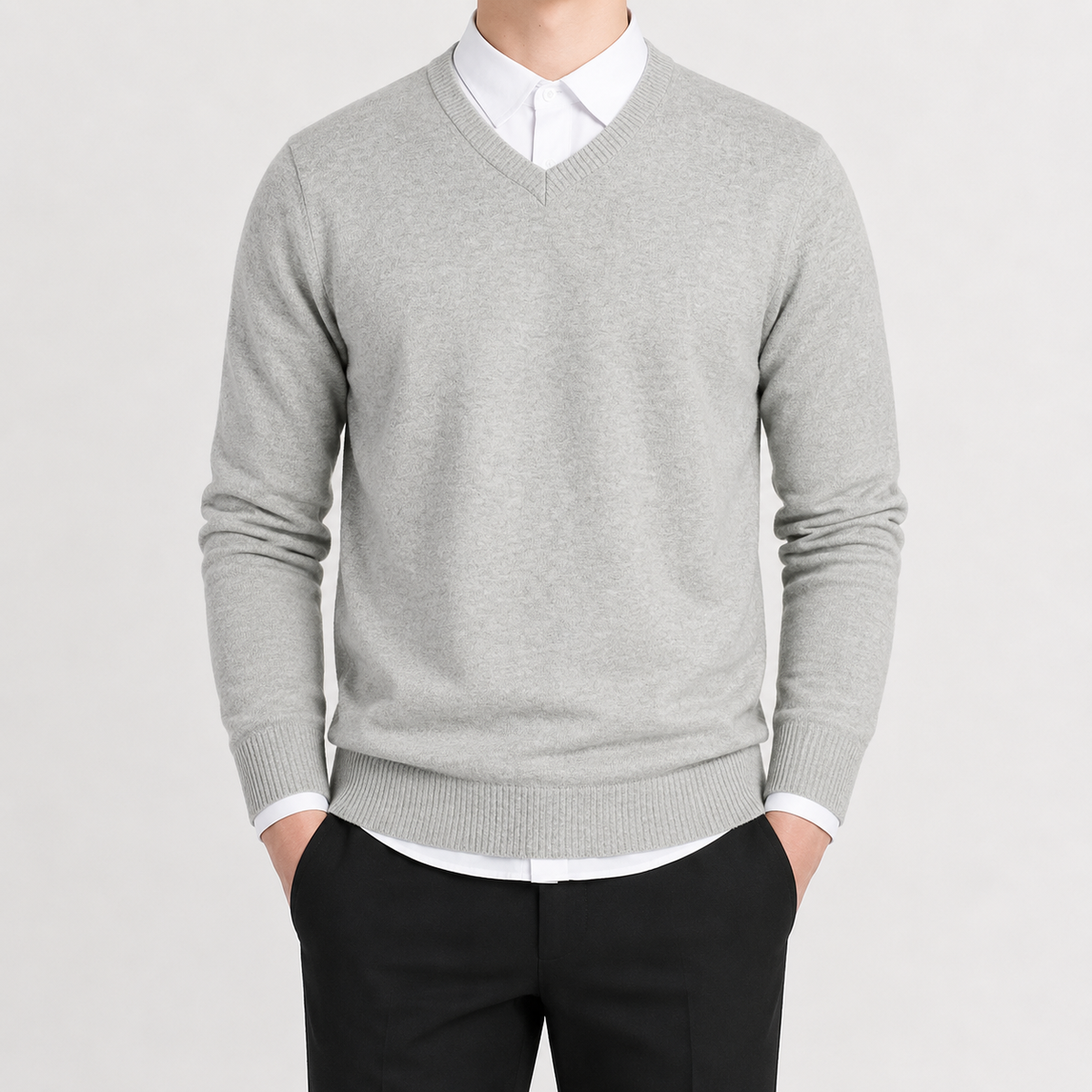 Herren Pullover mit V Ausschnitt Leicht und Klassisch