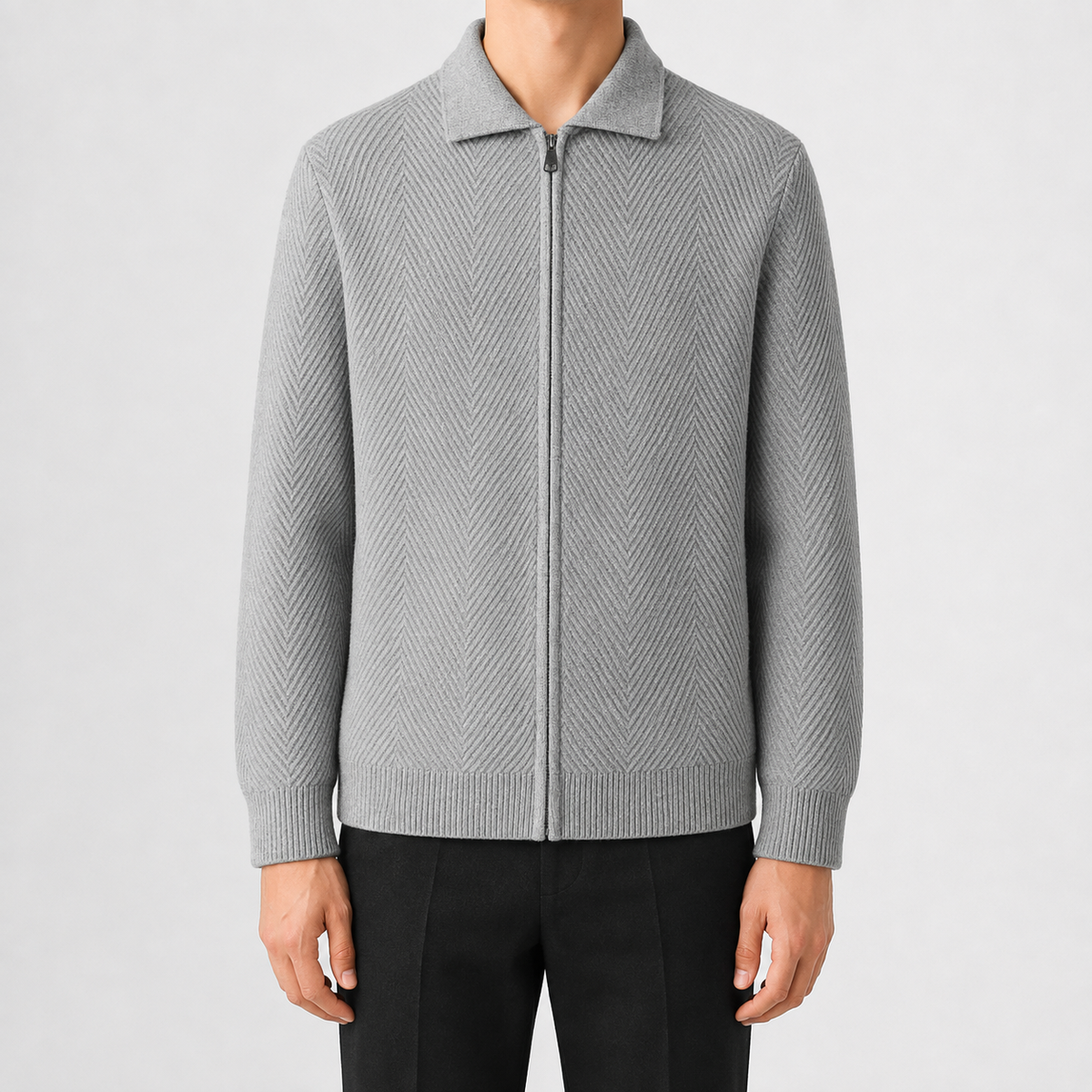 Herren Strickjacke mit Reißverschluss
