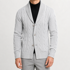 Cardigan homme d'hiver chaud avec aspect tricoté et sensation de légèreté