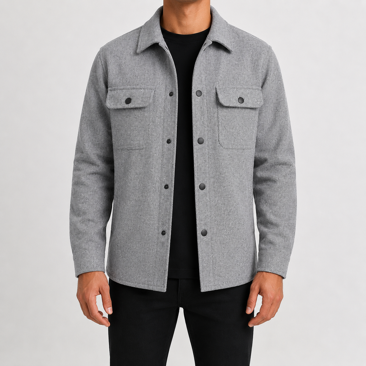 Heren Overshirt met Knopenlijst