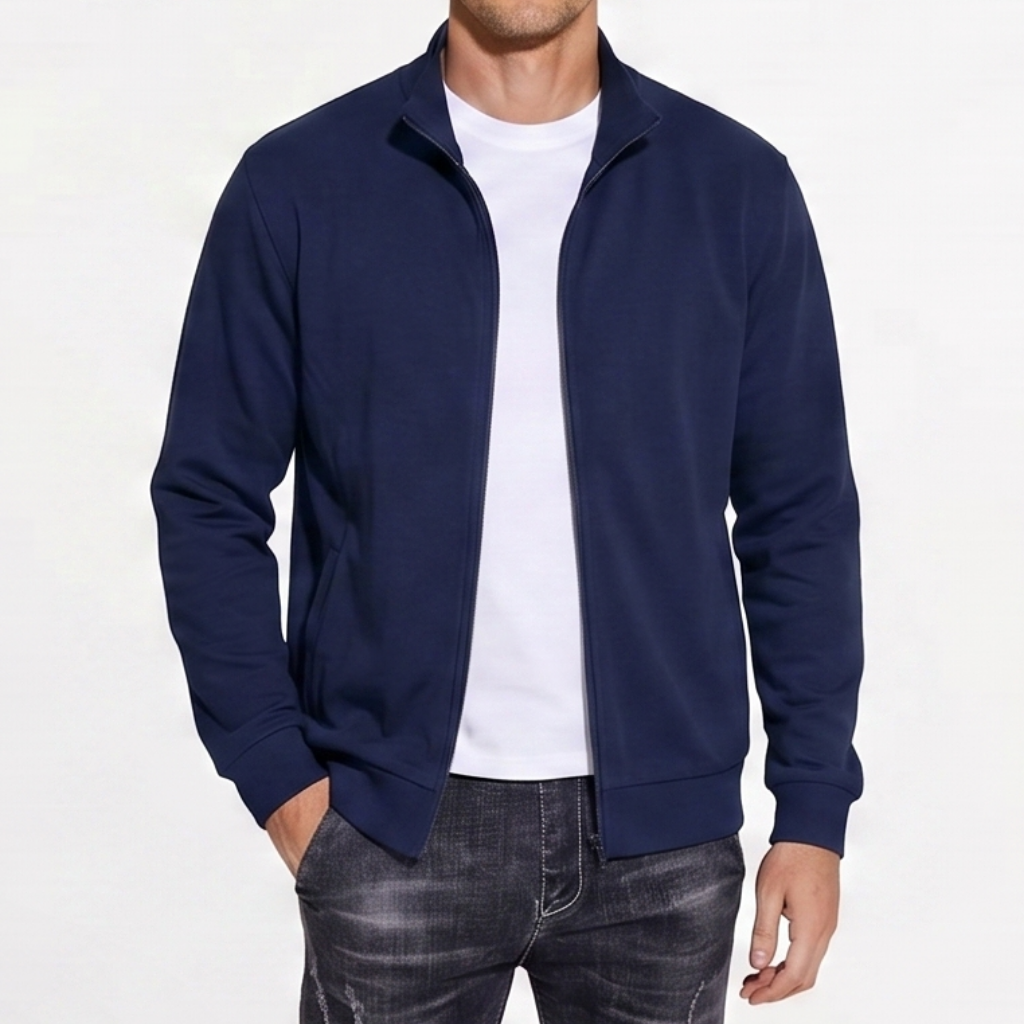 Herren Strickjacke mit Stehkragen
