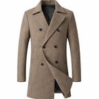 Manteau à carreaux pour hommes avec double boutonnage