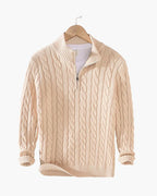 Pull en tricot à demi-fermeture éclair pour homme