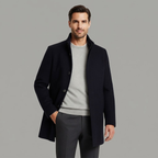 Manteau en laine pour homme Manteau classique avec patte de boutonnage
