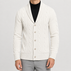 Cardigan homme d'hiver chaud avec aspect tricoté et sensation de légèreté