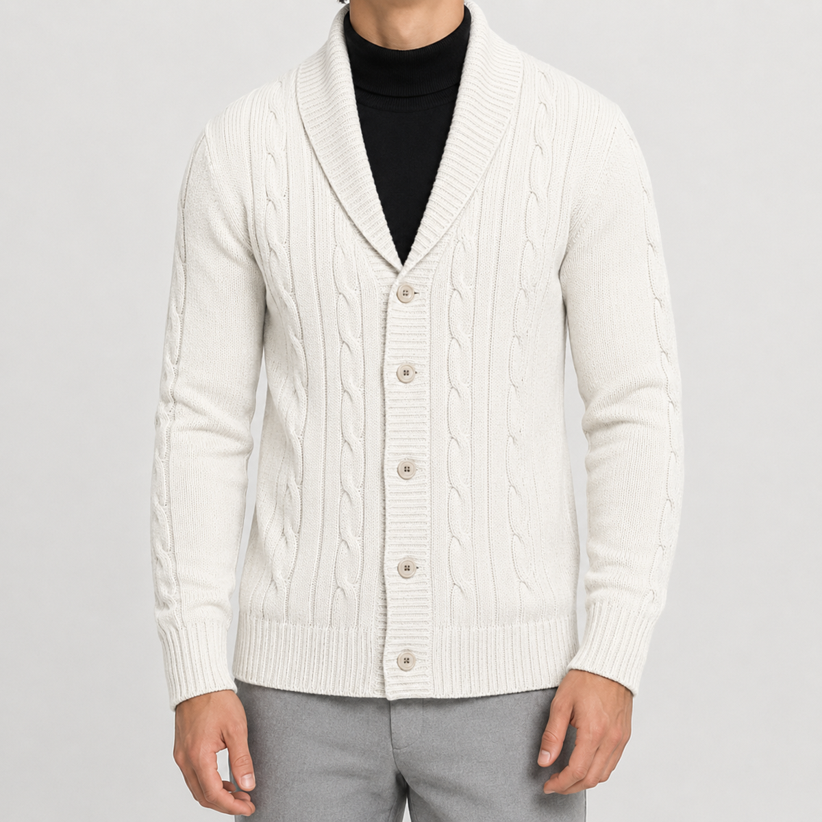 Herren Strickjacke Winter Warm mit Strickoptik und Leichtem Tragegefühl