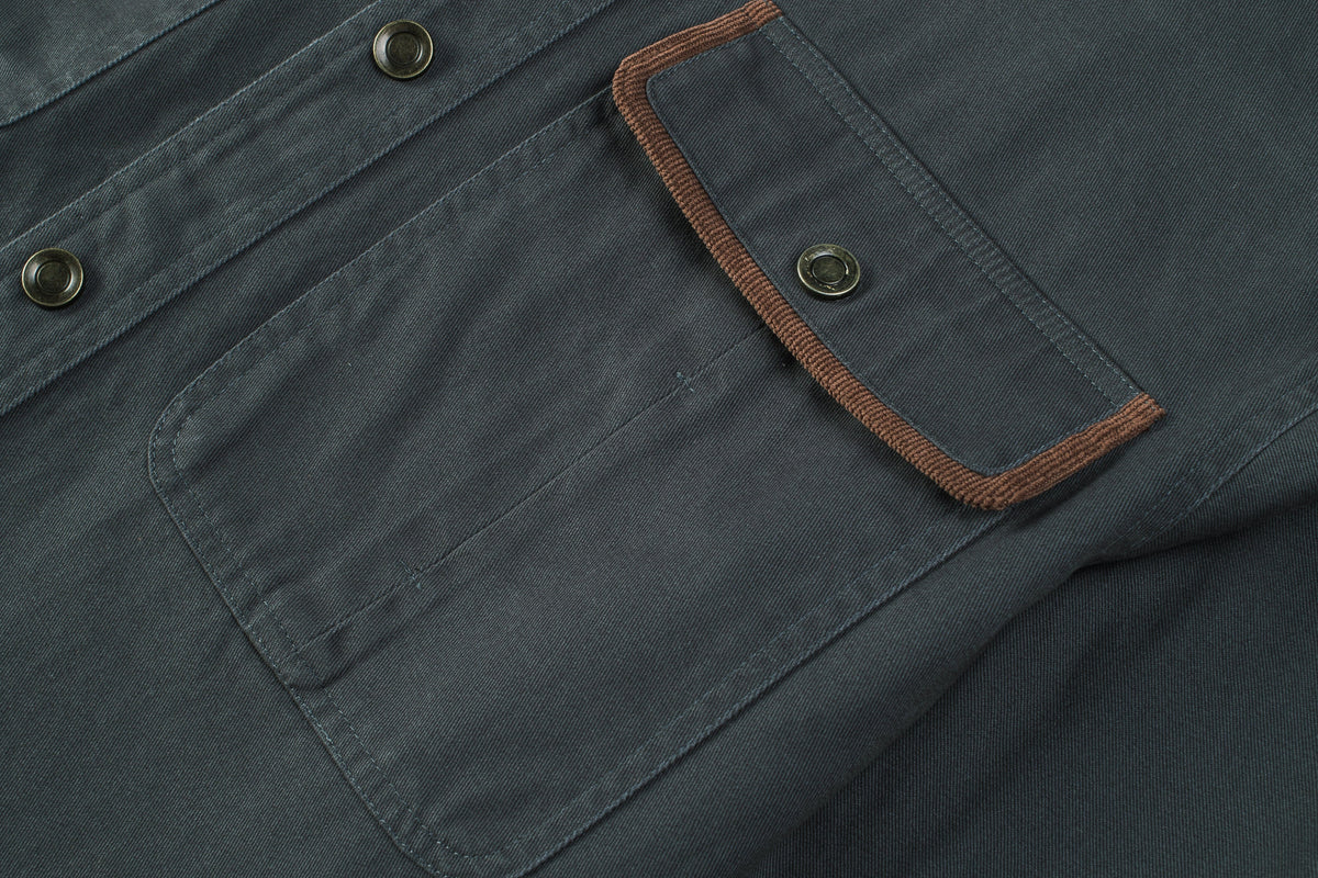 Heren katoenen overshirt met borstzakken