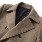 Manteau à carreaux pour hommes avec double boutonnage