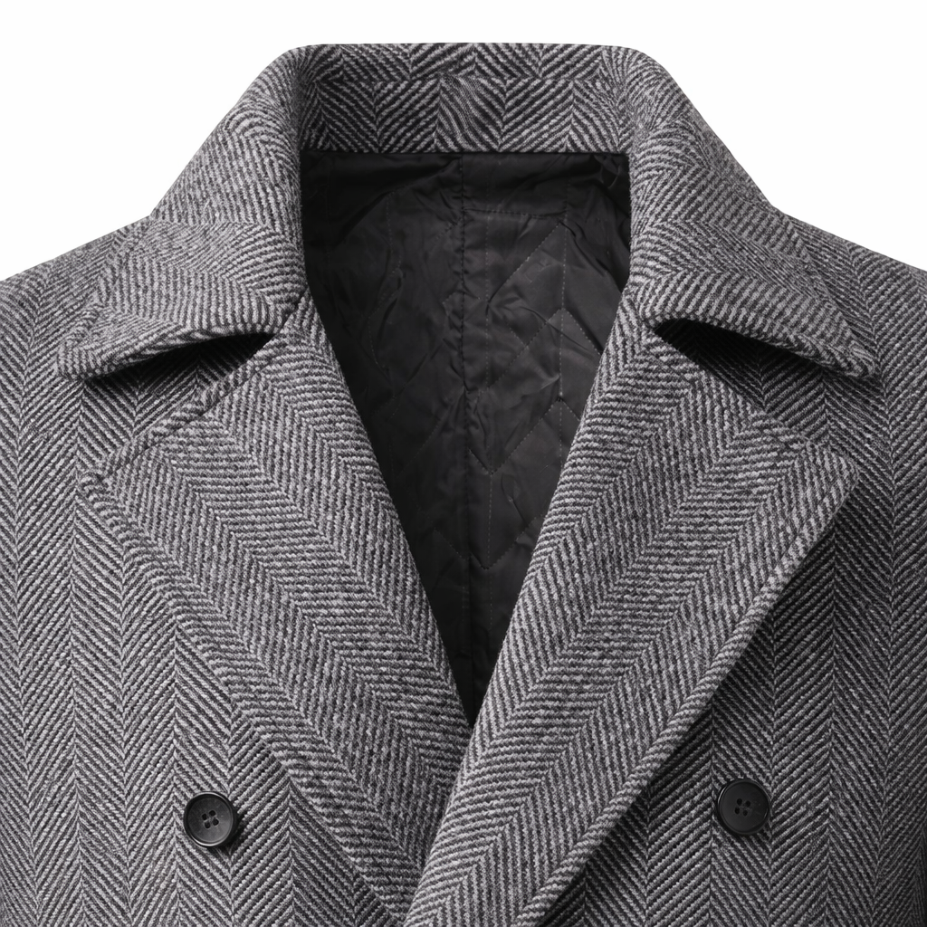 Manteau à carreaux pour hommes avec double boutonnage