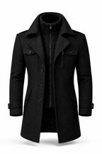 Manteau élégant pour homme en mélange de laine