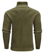 Heren Gestructureerde Half Zip Gebreide Trui
