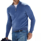 Pull en laine mérinos Hugo pour homme avec col en V et fermeture éclair