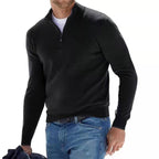Pull en laine mérinos Hugo pour homme avec col en V et fermeture éclair