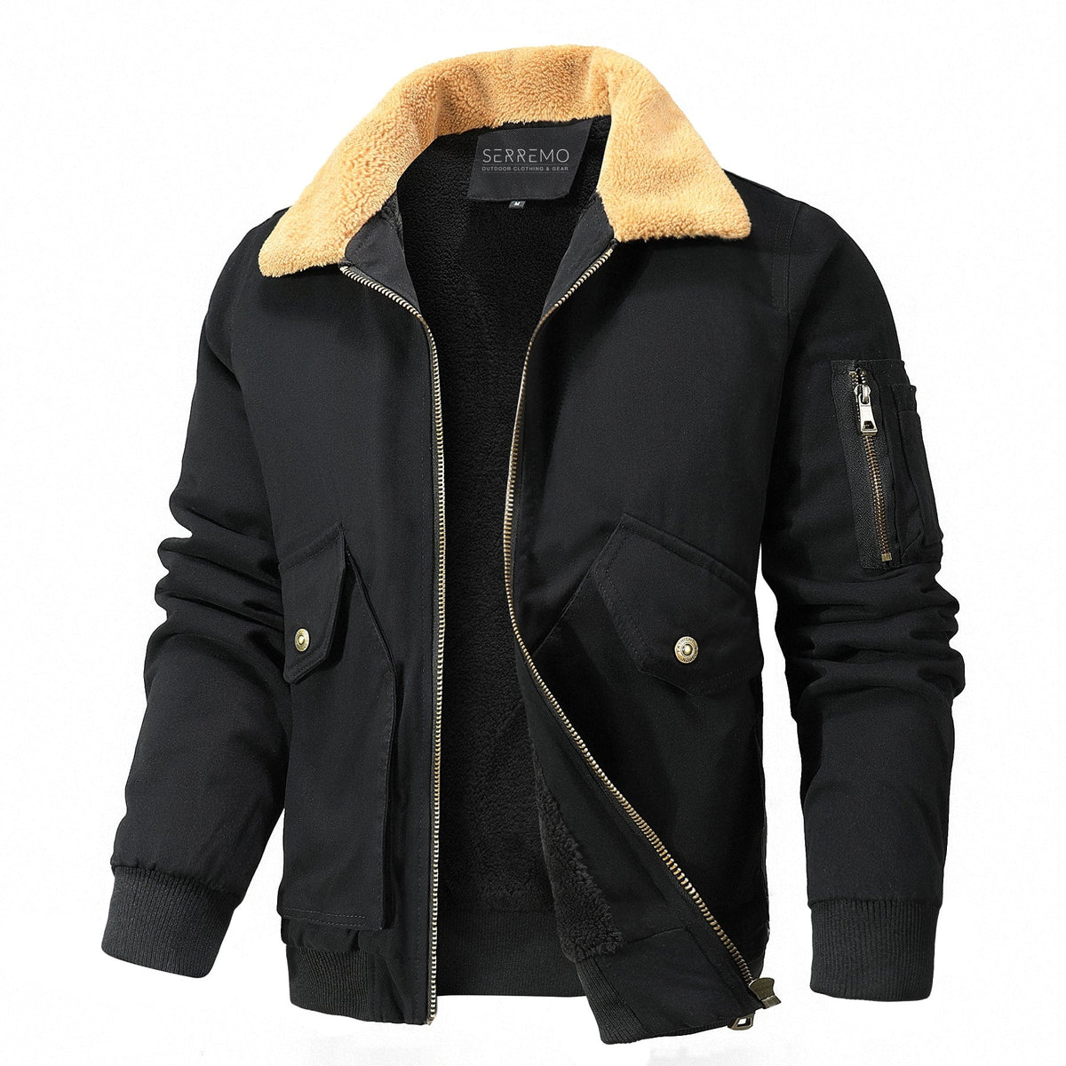 Herenjas met warme voering en fleece kraag
