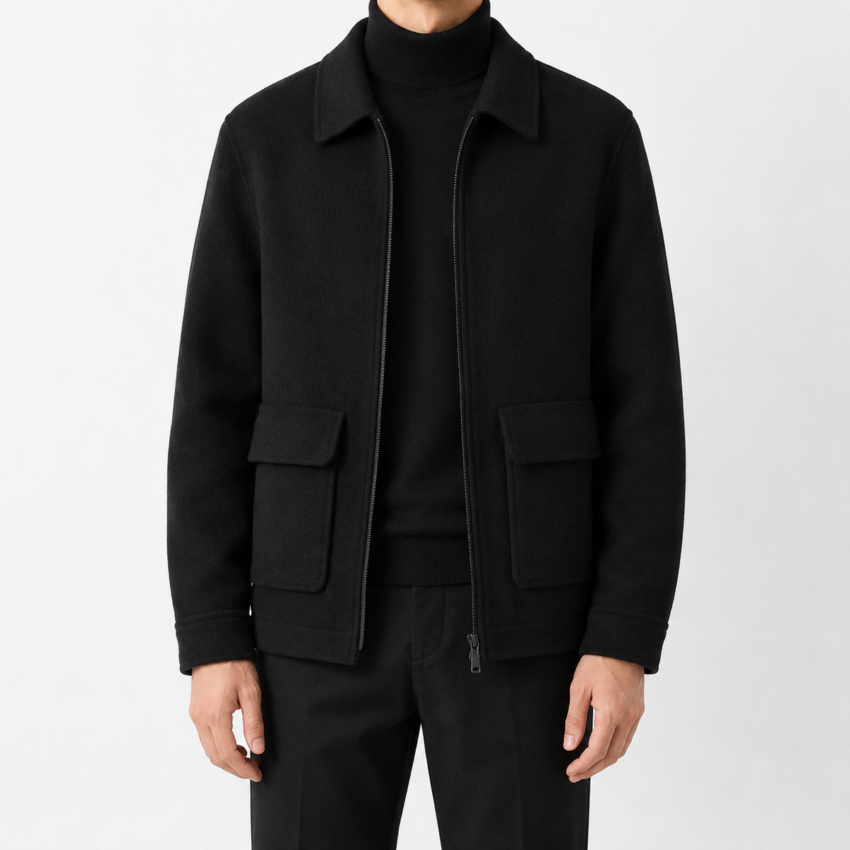 Herren Strickjacke mit Stehkragen