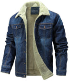 Heren spijkerjack met fleece voering