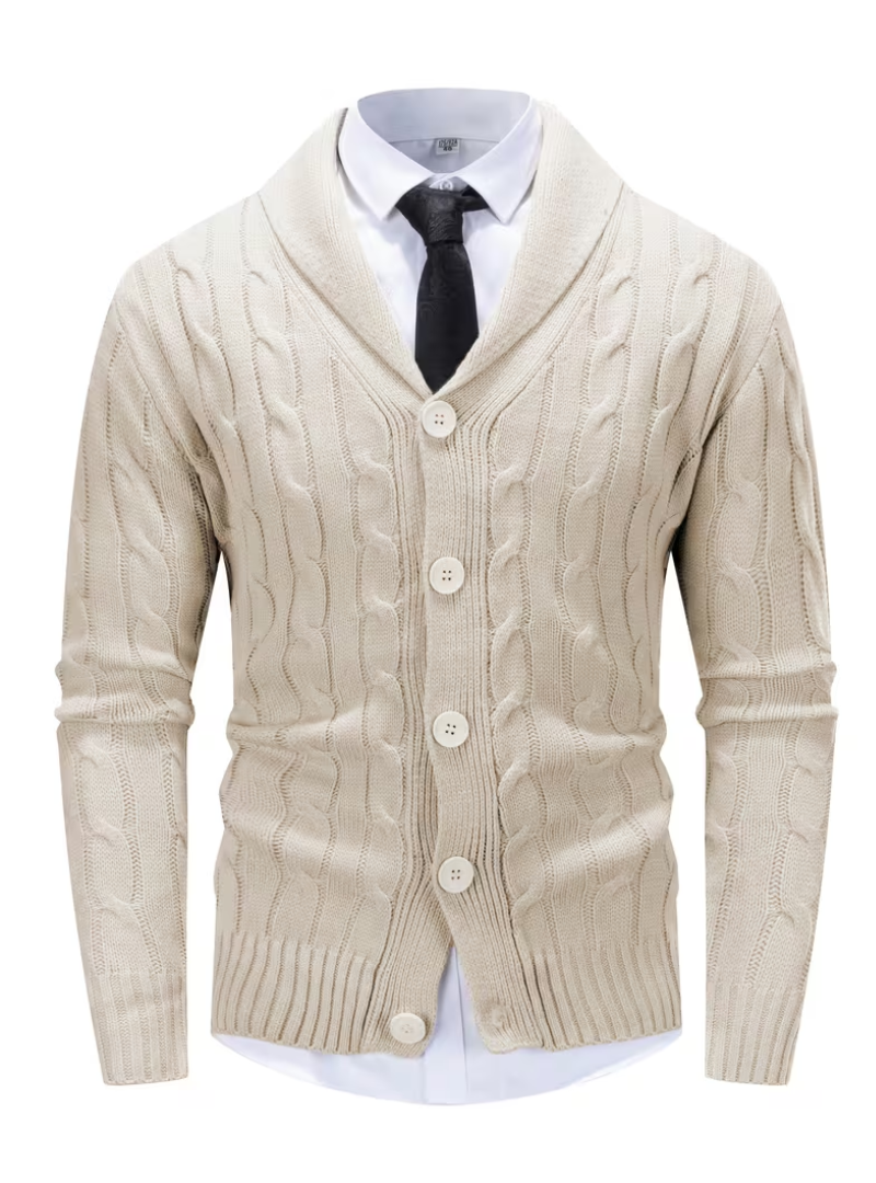 Klassische Herren-Strickjacke mit Schalkragen