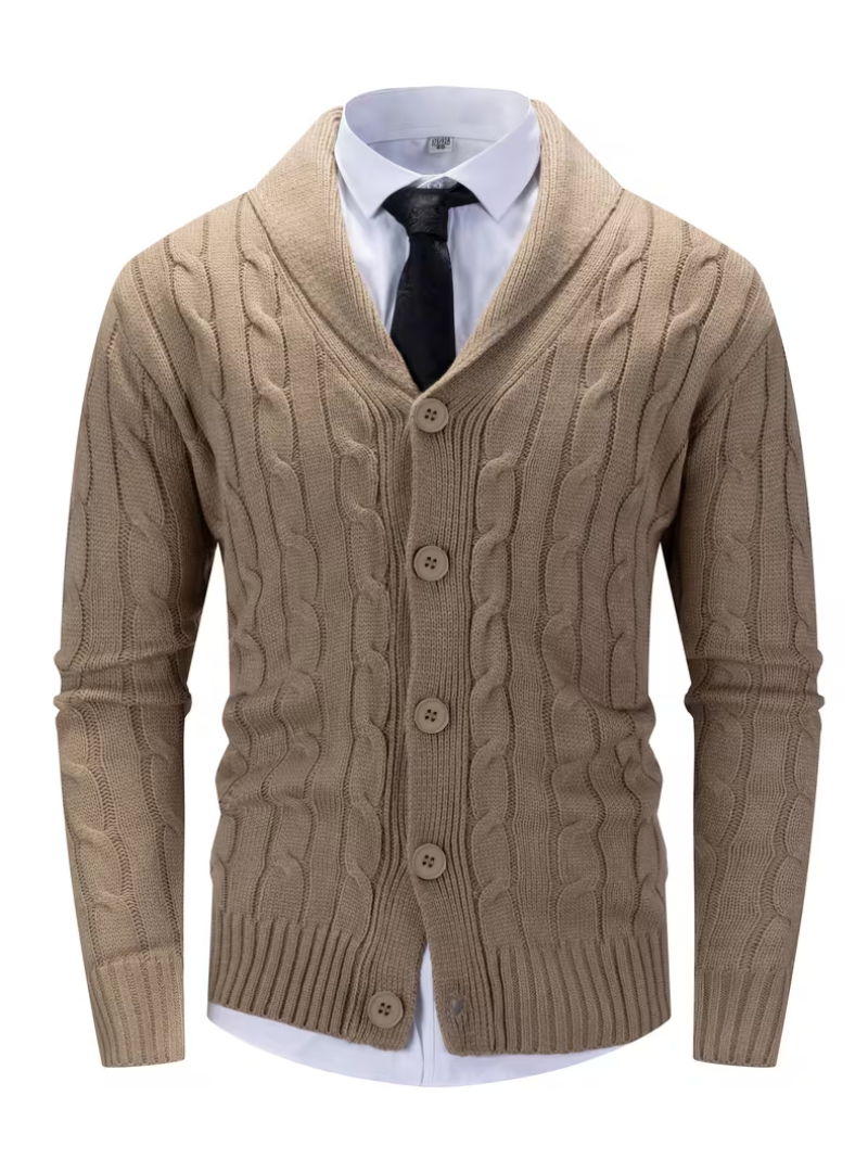 Klassische Herren-Strickjacke mit Schalkragen
