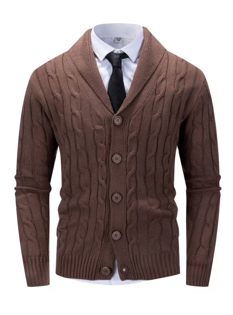 Klassische Herren-Strickjacke mit Schalkragen