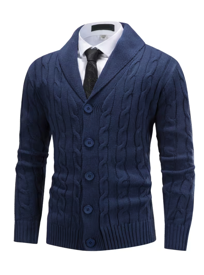 Klassische Herren-Strickjacke mit Schalkragen