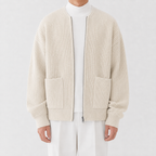 Cardigan homme en tricot avec col montant