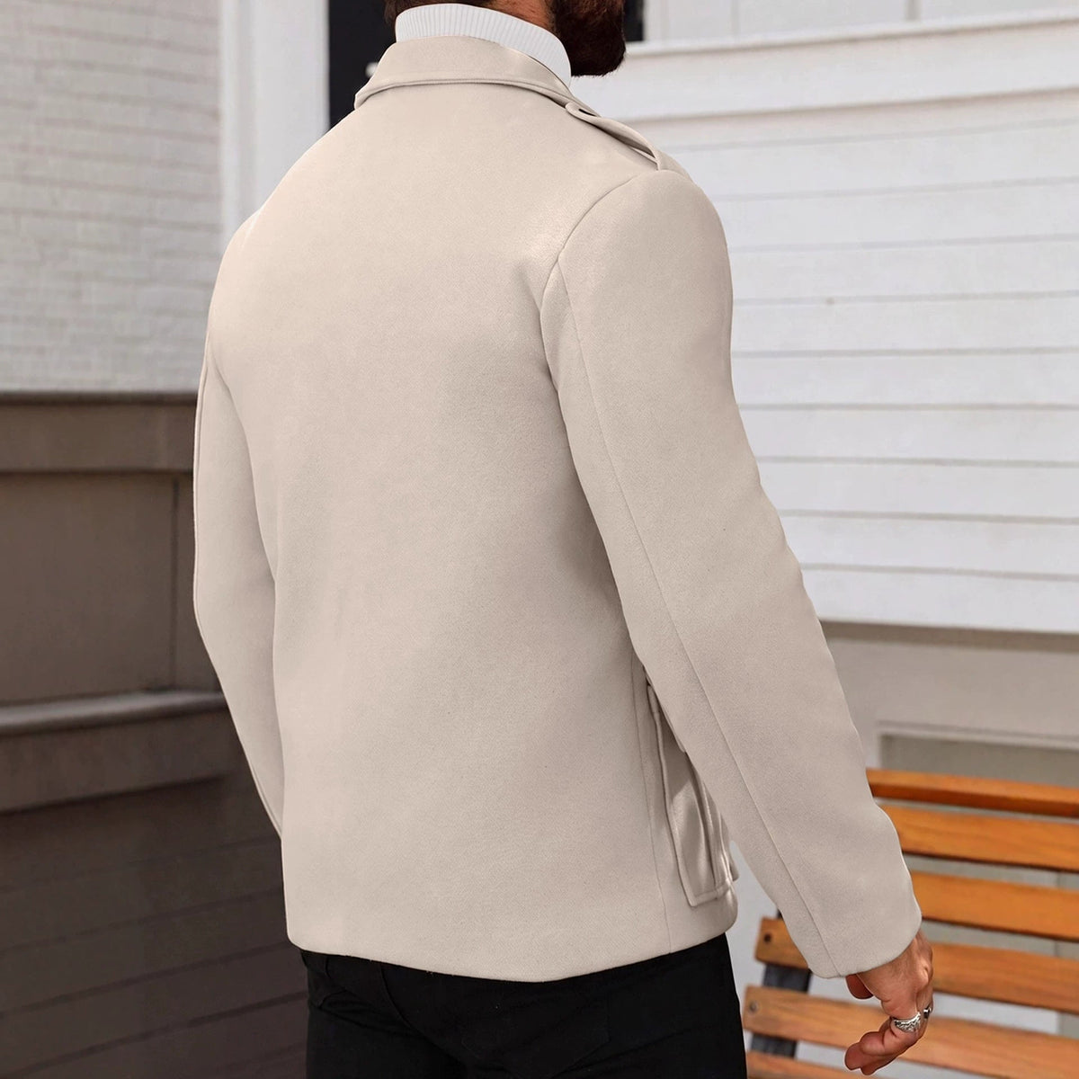 Heren Winterjas Dubbelzijdig Slim Fit Warm en Elegant