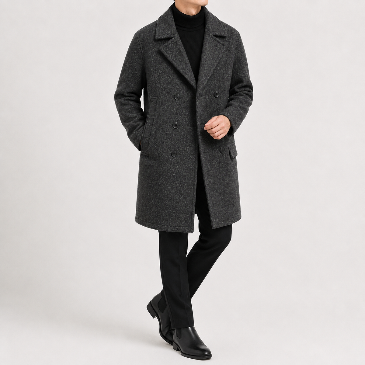 Trench-coat homme croisé long et classique