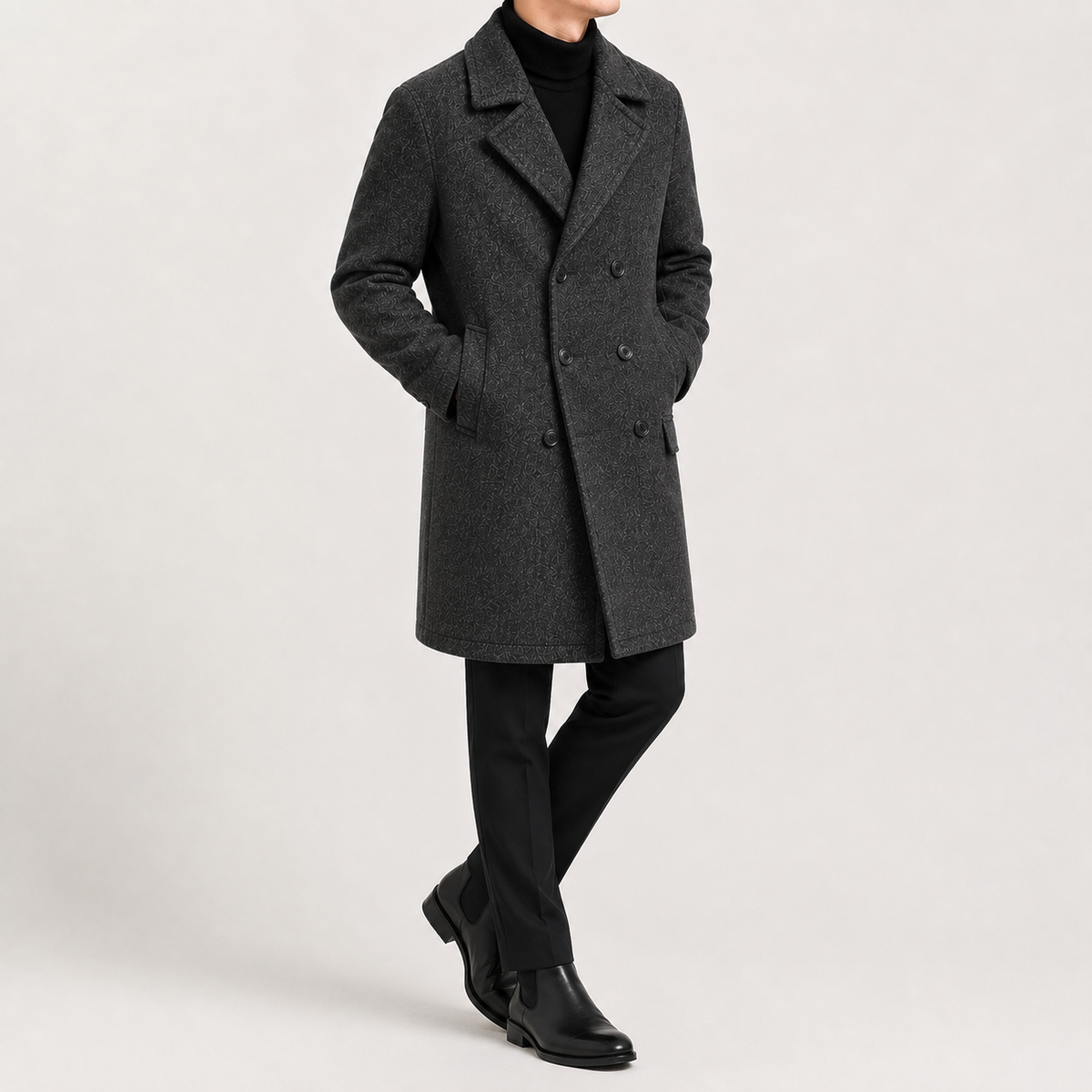 Trench-coat homme croisé long et classique
