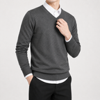 Herren Pullover mit V Ausschnitt Leicht und Klassisch