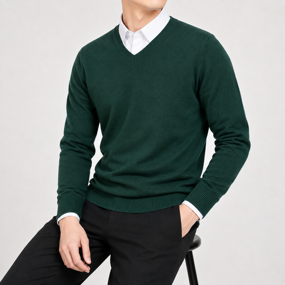 Herren Pullover mit V Ausschnitt Leicht und Klassisch