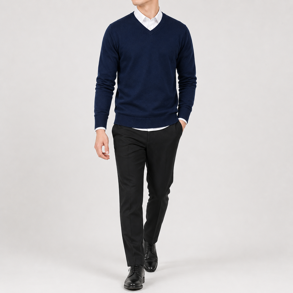 Herren Pullover mit V Ausschnitt Leicht und Klassisch
