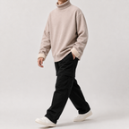 Oversized Heren Fleecepullover Gevoerd