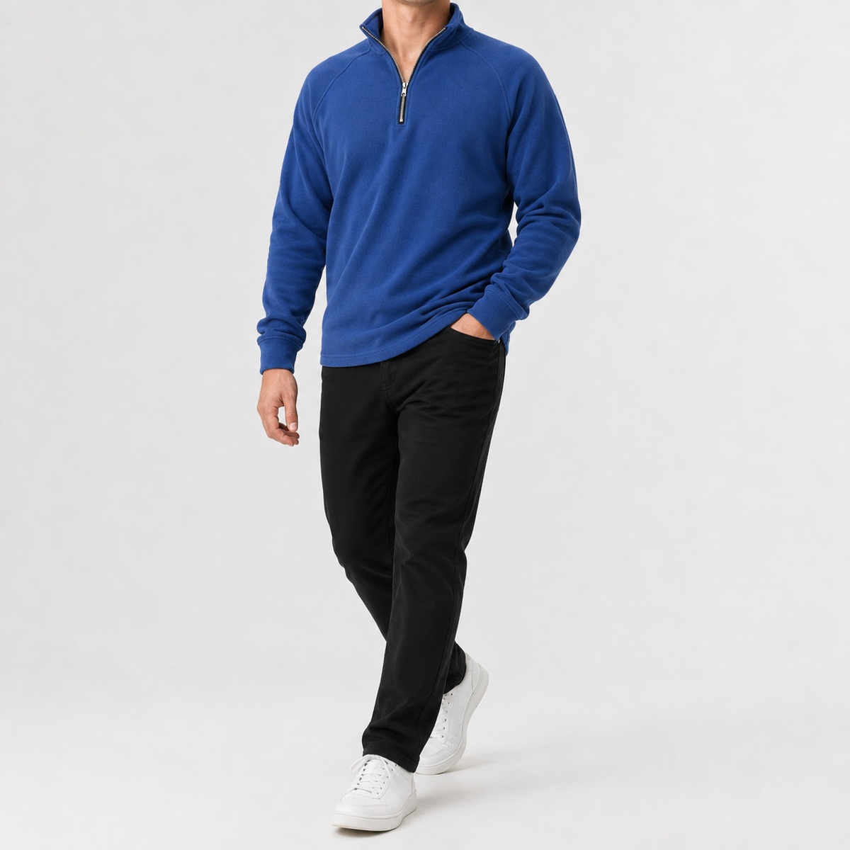 Herren Fleece-Pullover mit 1/4-Reißverschluss